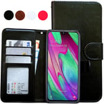 Samsung Galaxy A40 - Läderfodral / Skydd Svart