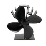 Valo VK000601 Ventilateur de poêle avec 4 pales, sans alimentation, silencieux, dimensions : 18 x 9,5 x 18,2 cm, noir