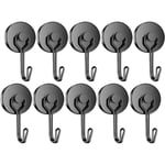 Svarta Magnetiska Krokar 35 LBS Tung Duty Neodymium Magnetisk Krok Storlek 10 Pack 10 Pack