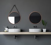 Talos Miroir Mural Rond décoratif en cuivre Mat Ø 50 cm 50261