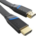 Cable Hdmi Plat-5M-4K@60Hz(Format Plat Pour Une Pose Aisee-Cuivre-Jusqu¿A 18 Gbit/S,Standard Hdmi 2.0,High Speed Avec Canal Ethernet,Blu-Ray/Ps5/Xbox/Switch,Noir)