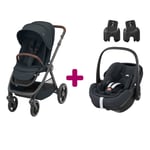 Maxi Cosi Pack poussette duo Oxford + coque Pebble 360 pro Essential Graphite