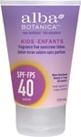 Alba Botanica Kids Fragrance free Sunscreen Lotion SPF 40, 113ml