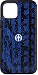 Inter Hi Tech Artisans Coque iPhone 11 Pro Max TPU et Simili Cuir Noir et Bleu, Coque Ligne Premium, Coque Officielle 2022 FC, Logo Nouveau, Coque iPhone conçue et imprimée en Italie