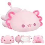 Mewaii Peluche Axolotl 58CM Kawaii Axolotl Peluche Géante,Animaux en Peluche Coussin Confort Oreiller en Peluche pour Enfants Pondéré Jouets Coussins en Peluche pour Cadeau