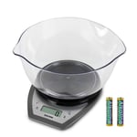 Salter Digital Kitchen Scale Pour Mixing Bowl Aquatronic Add & Weigh Black/White