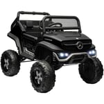 Homcom - Voiture électrique 4x4 pour enfants de 3 à 8 ans 12 v Mercedes-Benz Unimog 2 moteurs avec télécommande, roues suspendues, klaxons, lumières,