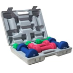 ND Fitness 12kg Dumbbell Hand Weights Set & Case Gym/Exercise/Toning/Aerobics