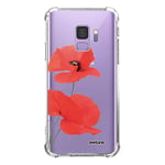 Evetane - Coque Silicone Compatible avec Samsung Galaxy S9 - Protection Souple et Renforcée - Coins Antichocs - Fine et Transparente - Coque Arrière - Coquelicot