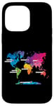 Coque pour iPhone 14 Pro Max Carte Colorée Terre Pays Continent Géographie Carte Du Monde