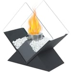 Bol à Feu de Table en Diamant 37 cm de Haut Cheminée de Table Portable Cheminée Sans Ventilation au Bioéthanol à Combustion Propre pour Les