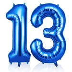 OFFCUP Ballon Chiffre 13 Bleu | Ballon Anniversaire 13 An 101cm | Numéro de Ballon | Décoratif Ballon | D'hélium Decoration Anniversaire Fête Vacances Ans Anniversaire