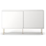 Decotique-Vogue Sidebord med Ben 136 cm, Hvidt / Messing