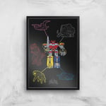 Poster Fine Art Power Rangers Megazord - A3 - Black Frame