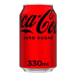 COCA-COLA 'COKE' ZERO SUGAR 24 X 330ML CANS CARBONATED NO SUGAR COLA SOFT DRINKS