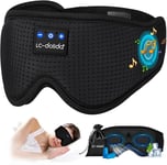 LC-dolida Bluetooth Sleep Mask Headphones,Upgraded 100% Blackout 3D Sleep Headphones 15 Hours Playtime Eye Mask with Headphones,Sleep Aids with Waterproof Travel Bag & 2 Sleep Earplugs for Adults