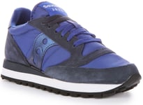 Saucony Jazz Original Nylon Metalic Comfort Lace Up Trainers Navy Mens UK 4 - 8