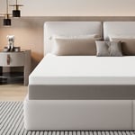 WOWTTRELAX Memory Foam Mattress Topper Small Double Bed, 3 IN Dual-Layer Extra &