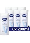 6 x Vaseline Intensive Care Advanced Repair Fragrance Free Body Lotion 200mlx6