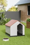 98*96*95cm Orange And White Waterproof Plastic Dog House Pet Kennel with Door