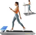 Toputure Walking Pad Treadmill, Under Desk Treadmill, 1-10km/h Treadmills for Home, 2 in 1 Portable Walking Pad, LED Display, Bluetooth App and Remote Control, No Installation (Silver Gray)