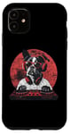 Coque pour iPhone 11 Casque audio rétro amusant DJ Boston Terrier Dog Disco Tech