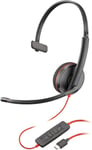 Poly Blackwire 3210 Wired Headset - Noise-Canceling Mic - Single-Ear...