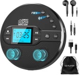 Lecteur Cd Bluetooth 2024 Portable, Lecteur Cd Discman Avec 2000 Mah, Transmetteur Fm Compatible, Usb, Aux, Walkman Lecteur Cd Avec Casque Et Anti-Basculement/R?sistant Aux Chocs