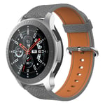 Samsung Galaxy Watch 46mm / Gear S3 Classic / Gear S3 Frontier klockarmband i äkta läder - Grå