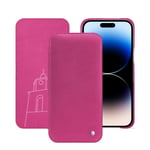 Housse cuir Apple iPhone 15 Pro Max - Rabat horizontal - Rose - Cuir lisse premium - Neuf