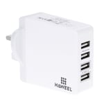 Haweel 4-ports Usb Reseladdare Med Uk-uttag