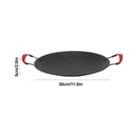 AXOC BBQ Gill Plate Korean Grill Anti-scald Handle Round Wide Use For Camping