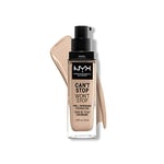 NYX Professional Makeup Fond de Teint Liquide Couvrant Tenue 24h Can't Stop Won't Stop Liquid Foundation, Waterproof, Fini Mat, Formule Vegan, Teinte : Alabaster (02)