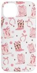 iPhone 14 Plus Coquette Pink Cowgirl Boots & Bow ribbon Western rodeo girly Case