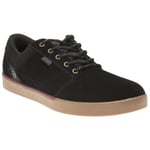 Mens Etnies Black Jefferson Canvas Textile Suede Trainers Skate Lace Up