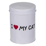 Out of the blue Runde Metall-Dose, I Love My cat, White, 10 x 14, 5