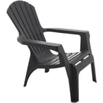 Fauteuil Adirondack en résine polypropylène Anthracite