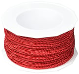 C.E. Pattberg MOSEL Ficelle rouge, 50 m de Cordelette Tissée, Largeur 2 mm, Accessoire pour Décoration, Bricolage, Travaux Manuels et Emballage Cadeau