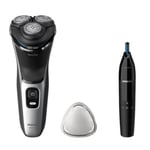 Philips Shaver 3000 Series - Elektrisk rakapparat för våt- och torrakning - S3143/02