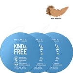 RIMMEL Kind & Free Healthy Look Pressed Powder 10g - 030 Medium *PACK OF 3*