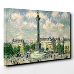 Big Box Art Gustave Loiseau The Place of The Bastille Canvas Wall Art Print Ready to Hang Picture, 30 x 20 Inch (76 x 50 cm), Multi-Coloured