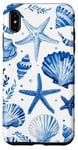 iPhone XS Max Blue Seashell Coastal Summer, Starfish, Women Case