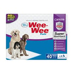 Four Paws Wee-Wee Lot de 40 Tapis hygiéniques Super absorbants pour Chiens, Anti-Fuite, Protection du Sol matelassée, pour Chien et Chiot, Non parfumés, 61 x 61 cm