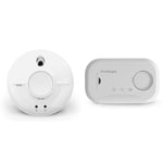 FireAngel SW1-R Smoke Alarm, White (Packaging may vary) & FireAngel FA6813-EUX10 FA6813 Carbon Monoxide Detector and Alarm - 10 Year Life with Replaceable Batteries