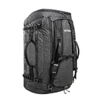 Tatonka Duffle Bag 65L - Foldable Travel Bag with Backpack Function, Lockable, Small Stowable and with 65 Litre Volume, Black, 65 litres, Backpack Bag with Small Pack Size and 65 Litre Volume