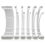 Antec White PSU Extension Cable Kit - 6 Pack (1x 24 Pin, 2x 4+4 Pin, 3