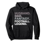 Husband Dad Fantasy Football Legend Retro Father's Day Pullover Hoodie