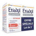 ETIAXIL - Déodorant Détranspirant Traitement Transpiration Excessive Aisselles EXTREME Peaux Normales 15 ml Lot de 2 Rouleau 30