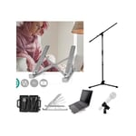 Support Ordinateur Portable 17 " Support PC portable Stand Laptop antidérapant multi-angles + Sac de rangement + Pied de micro + MIC