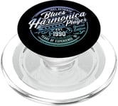 Modern Blues Harmonica Born In 1990 Vintage 35th Birthday PopSockets PopGrip pour MagSafe